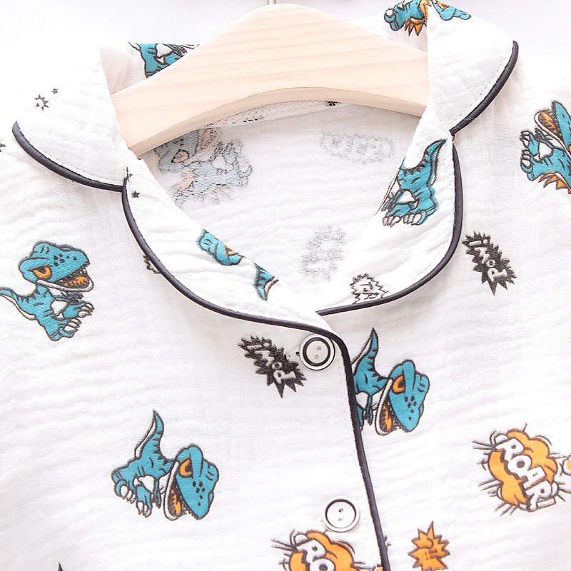 Baby Cotton Full Sleeve Night Suit Dino Print