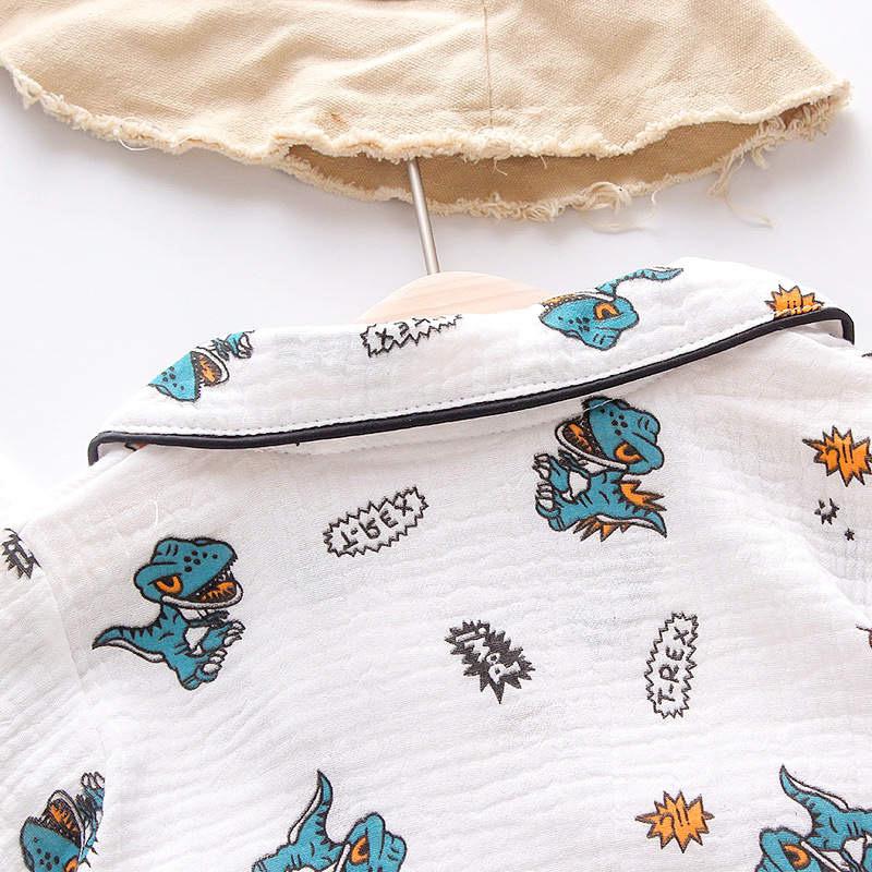 Baby Cotton Full Sleeve Night Suit Dino Print