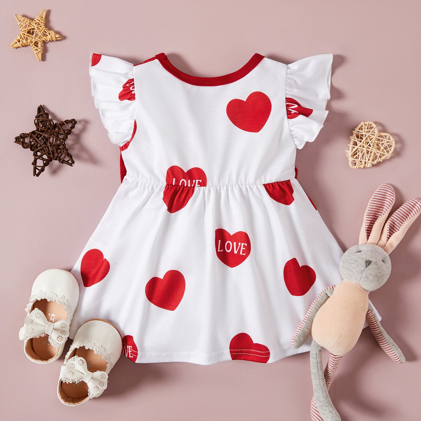 Baby Girl Frock With Hearts All Over